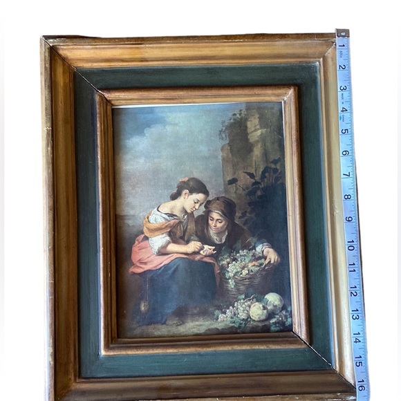 Beautiful Picture of Woman Picking Fruit and Counting Money. Framed. From Spain. - Picture 15 of 15